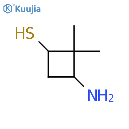 3-amino-2,2-dimethylcyclobutane-1-thiol structure
