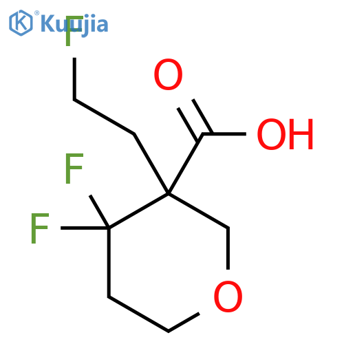 4,4-Difluoro-3-(2-fluoroethyl)oxane-3-carboxylic acid structure