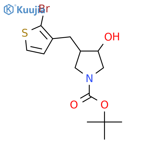 tert-butyl 3-(2-bromothiophen-3-yl)methyl-4-hydroxypyrrolidine-1-carboxylate structure
