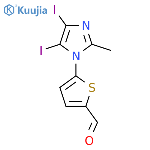 5-(4,5-diiodo-2-methyl-1H-imidazol-1-yl)thiophene-2-carbaldehyde structure