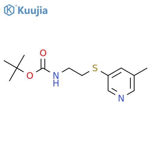 tert-butyl N-{2-(5-methylpyridin-3-yl)sulfanylethyl}carbamate structure