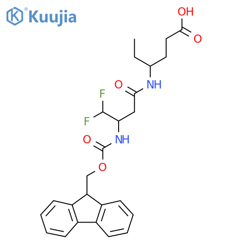 4-3-({(9H-fluoren-9-yl)methoxycarbonyl}amino)-4,4-difluorobutanamidohexanoic acid structure
