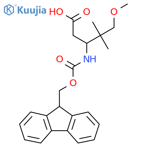 3-({(9H-fluoren-9-yl)methoxycarbonyl}amino)-5-methoxy-4,4-dimethylpentanoic acid structure