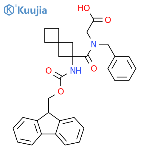 2-{N-benzyl-1-2-({(9H-fluoren-9-yl)methoxycarbonyl}amino)spiro3.3heptan-2-ylformamido}acetic acid structure