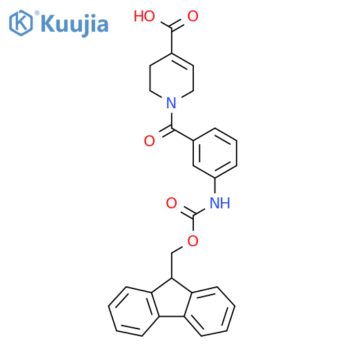 1-3-({(9H-fluoren-9-yl)methoxycarbonyl}amino)benzoyl-1,2,3,6-tetrahydropyridine-4-carboxylic acid structure