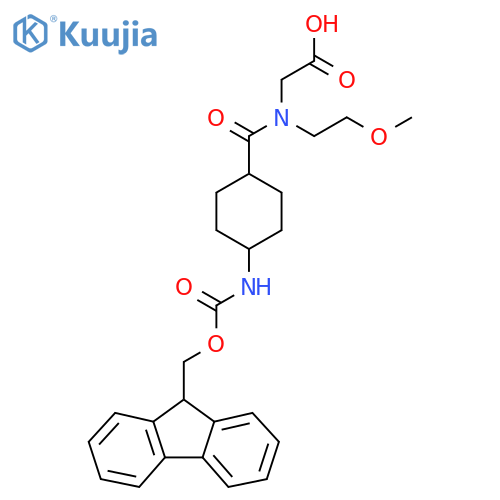 2-{1-4-({(9H-fluoren-9-yl)methoxycarbonyl}amino)cyclohexyl-N-(2-methoxyethyl)formamido}acetic acid structure