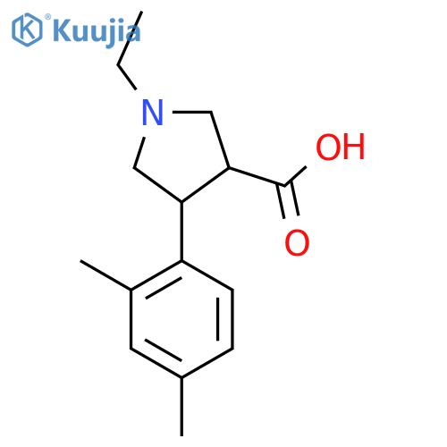 4-(2,4-dimethylphenyl)-1-ethylpyrrolidine-3-carboxylic acid structure