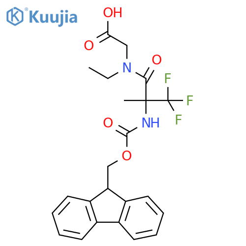 2-N-ethyl-2-({(9H-fluoren-9-yl)methoxycarbonyl}amino)-3,3,3-trifluoro-2-methylpropanamidoacetic acid structure