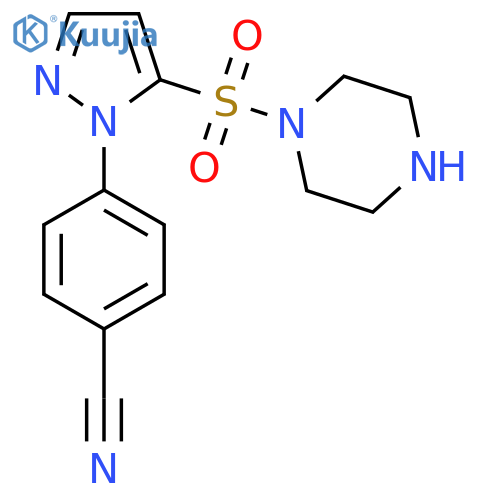4-[5-(piperazine-1-sulfonyl)-1H-pyrazol-1-yl]benzonitrile structure