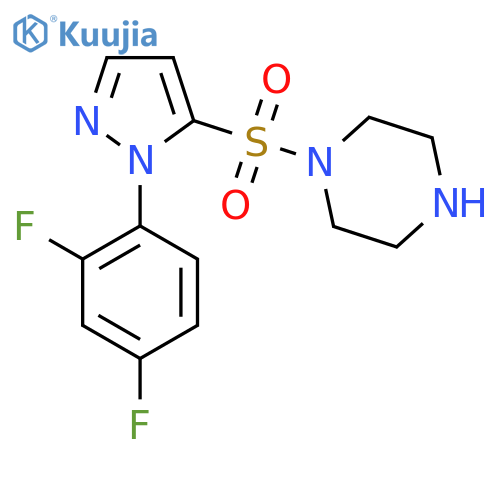 1-{[1-(2,4-difluorophenyl)-1H-pyrazol-5-yl]sulfonyl}piperazine structure