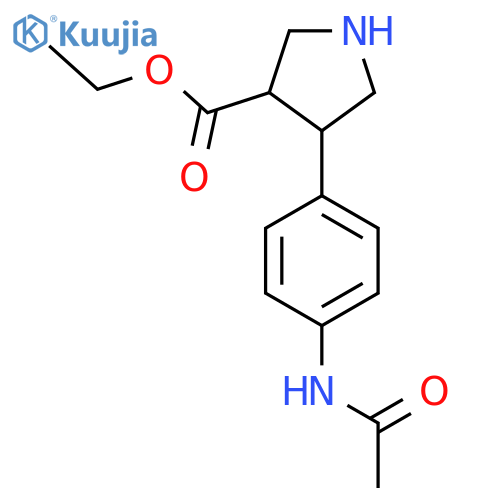 ethyl 4-(4-acetamidophenyl)pyrrolidine-3-carboxylate structure
