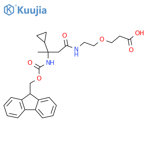 3-{2-3-cyclopropyl-3-({(9H-fluoren-9-yl)methoxycarbonyl}amino)butanamidoethoxy}propanoic acid structure