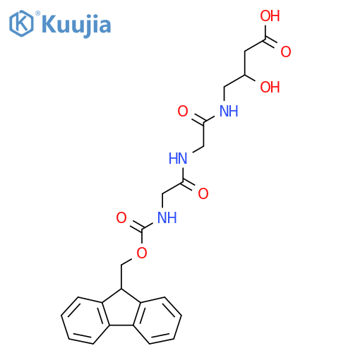 4-{2-2-({(9H-fluoren-9-yl)methoxycarbonyl}amino)acetamidoacetamido}-3-hydroxybutanoic acid structure