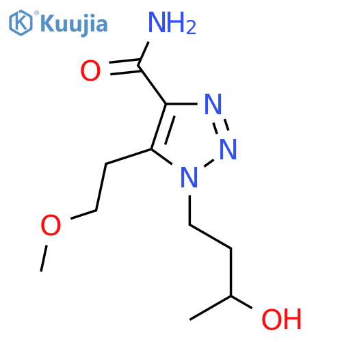1-(3-hydroxybutyl)-5-(2-methoxyethyl)-1H-1,2,3-triazole-4-carboxamide structure