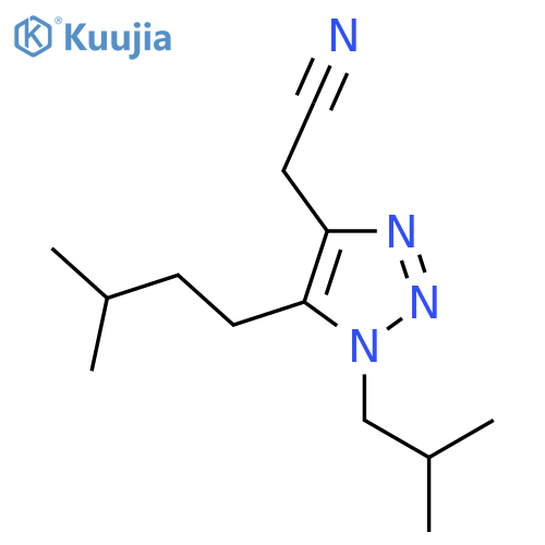 2-5-(3-methylbutyl)-1-(2-methylpropyl)-1H-1,2,3-triazol-4-ylacetonitrile structure
