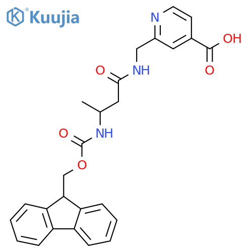 2-{3-({(9H-fluoren-9-yl)methoxycarbonyl}amino)butanamidomethyl}pyridine-4-carboxylic acid structure