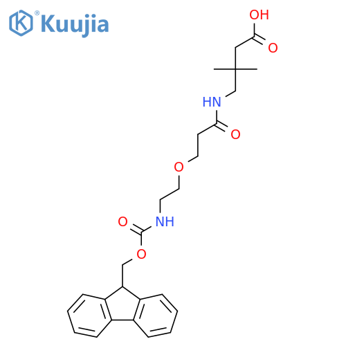 4-{3-2-({(9H-fluoren-9-yl)methoxycarbonyl}amino)ethoxypropanamido}-3,3-dimethylbutanoic acid structure