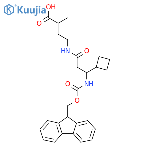 4-3-cyclobutyl-3-({(9H-fluoren-9-yl)methoxycarbonyl}amino)propanamido-2-methylbutanoic acid structure