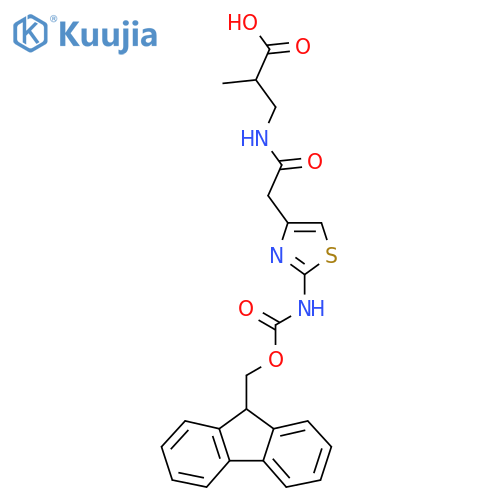 3-{2-2-({(9H-fluoren-9-yl)methoxycarbonyl}amino)-1,3-thiazol-4-ylacetamido}-2-methylpropanoic acid structure