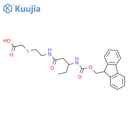 2-({2-3-({(9H-fluoren-9-yl)methoxycarbonyl}amino)pentanamidoethyl}sulfanyl)acetic acid structure