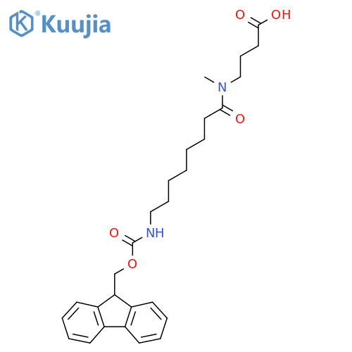 4-8-({(9H-fluoren-9-yl)methoxycarbonyl}amino)-N-methyloctanamidobutanoic acid structure