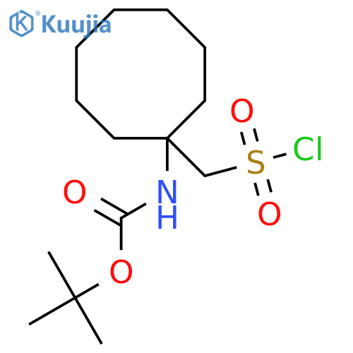 tert-butyl N-{1-(chlorosulfonyl)methylcyclooctyl}carbamate structure