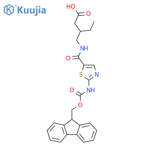3-({2-({(9H-fluoren-9-yl)methoxycarbonyl}amino)-1,3-thiazol-5-ylformamido}methyl)pentanoic acid structure