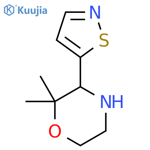 2,2-dimethyl-3-(1,2-thiazol-5-yl)morpholine structure