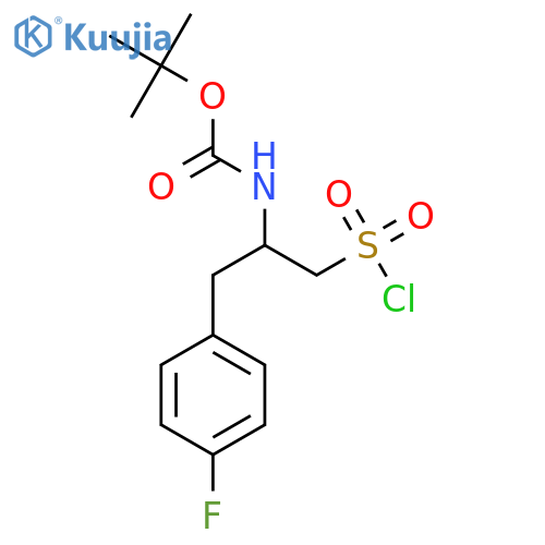 tert-butyl N-1-(chlorosulfonyl)-3-(4-fluorophenyl)propan-2-ylcarbamate structure