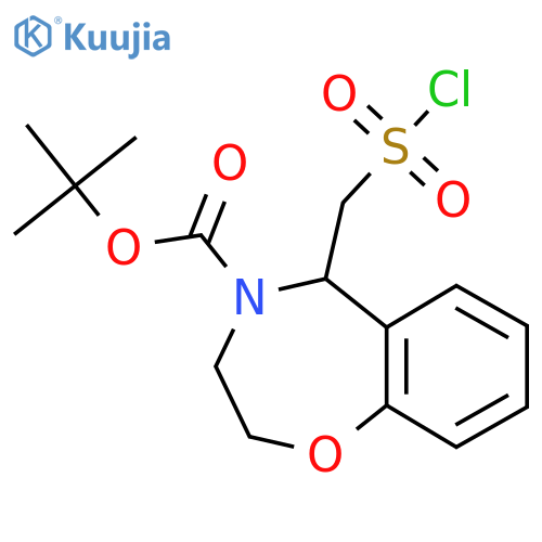 tert-butyl 5-(chlorosulfonyl)methyl-2,3,4,5-tetrahydro-1,4-benzoxazepine-4-carboxylate structure