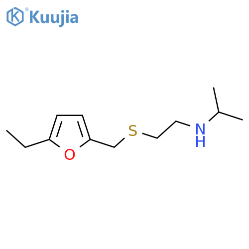 (2-{(5-ethylfuran-2-yl)methylsulfanyl}ethyl)(propan-2-yl)amine structure