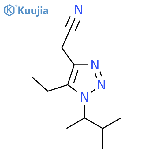 2-5-ethyl-1-(3-methylbutan-2-yl)-1H-1,2,3-triazol-4-ylacetonitrile structure