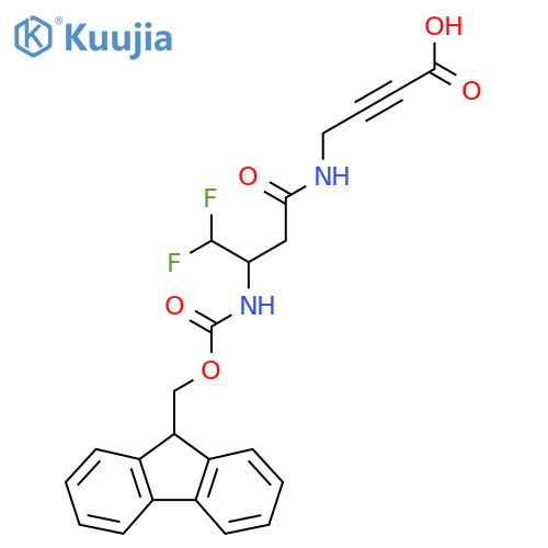 4-3-({(9H-fluoren-9-yl)methoxycarbonyl}amino)-4,4-difluorobutanamidobut-2-ynoic acid structure