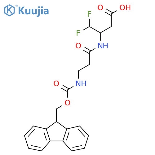 3-3-({(9H-fluoren-9-yl)methoxycarbonyl}amino)propanamido-4,4-difluorobutanoic acid structure
