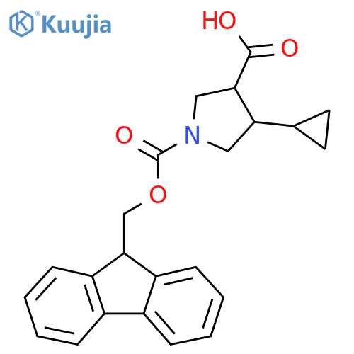 4-cyclopropyl-1-{(9H-fluoren-9-yl)methoxycarbonyl}pyrrolidine-3-carboxylic acid structure