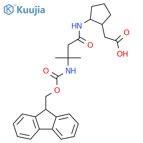 2-{2-3-({(9H-fluoren-9-yl)methoxycarbonyl}amino)-3-methylbutanamidocyclopentyl}acetic acid structure