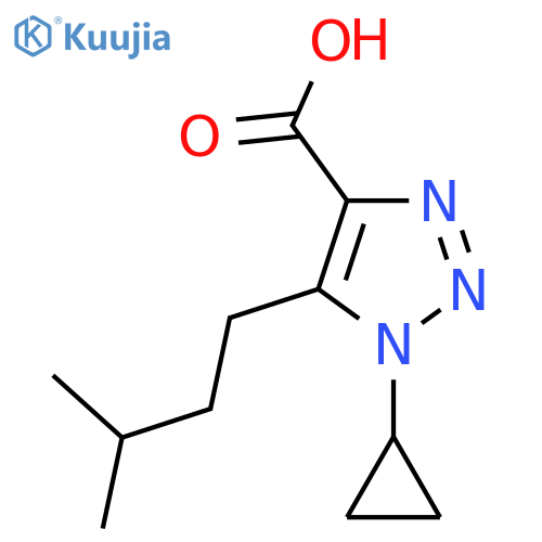 1-cyclopropyl-5-(3-methylbutyl)-1H-1,2,3-triazole-4-carboxylic acid structure
