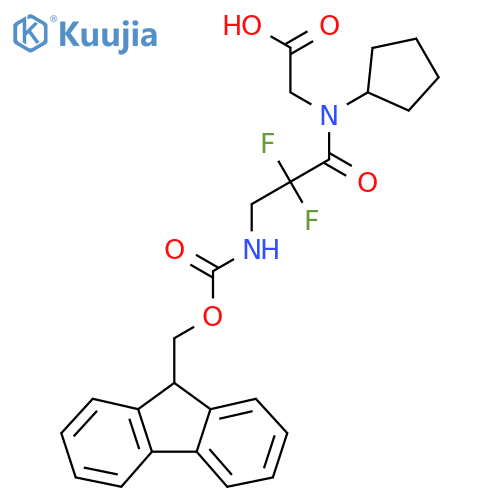 2-N-cyclopentyl-3-({(9H-fluoren-9-yl)methoxycarbonyl}amino)-2,2-difluoropropanamidoacetic acid structure