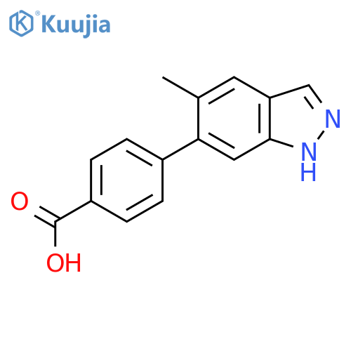 4-(5-methyl-1H-indazol-6-yl)benzoic acid structure