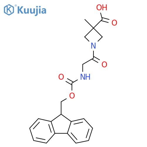 1-2-({(9H-fluoren-9-yl)methoxycarbonyl}amino)acetyl-3-methylazetidine-3-carboxylic acid structure
