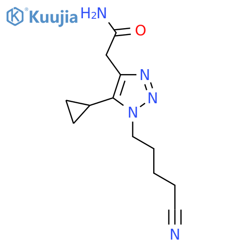 2-1-(4-cyanobutyl)-5-cyclopropyl-1H-1,2,3-triazol-4-ylacetamide structure