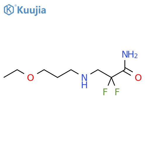 3-(3-ethoxypropyl)amino-2,2-difluoropropanamide structure