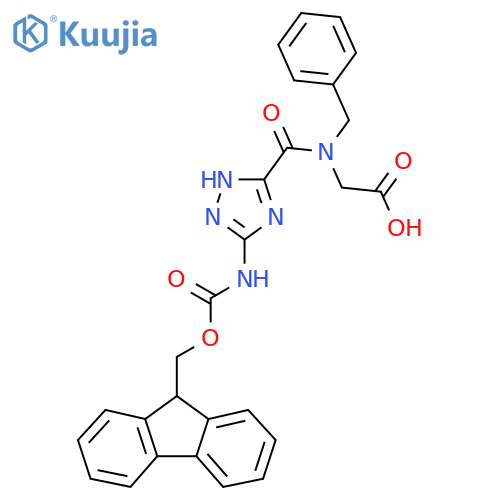2-{N-benzyl-1-5-({(9H-fluoren-9-yl)methoxycarbonyl}amino)-1H-1,2,4-triazol-3-ylformamido}acetic acid structure