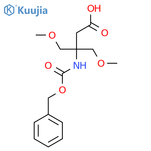 3-{(benzyloxy)carbonylamino}-4-methoxy-3-(methoxymethyl)butanoic acid structure