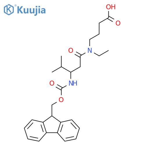 4-N-ethyl-3-({(9H-fluoren-9-yl)methoxycarbonyl}amino)-4-methylpentanamidobutanoic acid structure