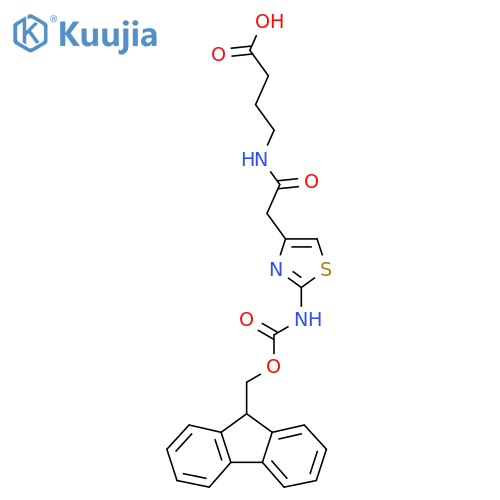 4-{2-2-({(9H-fluoren-9-yl)methoxycarbonyl}amino)-1,3-thiazol-4-ylacetamido}butanoic acid structure
