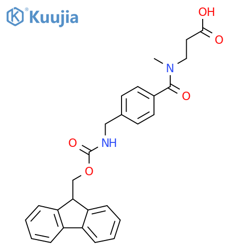 3-(1-{4-({(9H-fluoren-9-yl)methoxycarbonyl}amino)methylphenyl}-N-methylformamido)propanoic acid structure