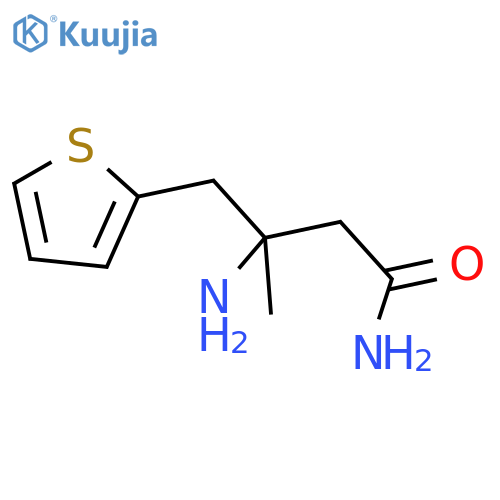 3-amino-3-methyl-4-(thiophen-2-yl)butanamide structure