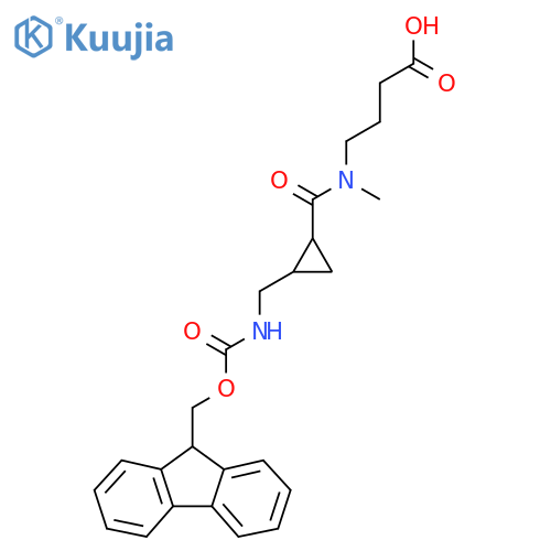 4-(1-{2-({(9H-fluoren-9-yl)methoxycarbonyl}amino)methylcyclopropyl}-N-methylformamido)butanoic acid structure