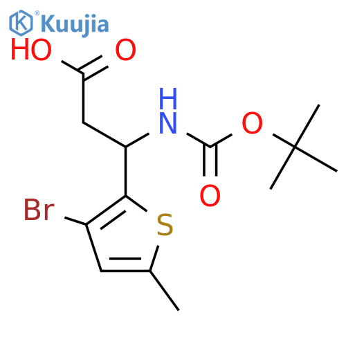 3-(3-bromo-5-methylthiophen-2-yl)-3-{(tert-butoxy)carbonylamino}propanoic acid structure